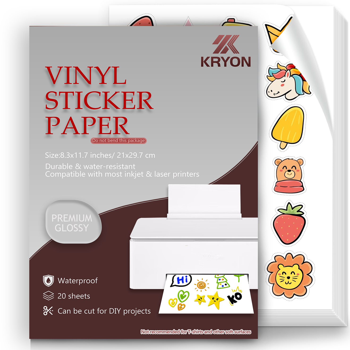 Commercial Vinyl Printing - Glossy White Printable Vinyl Sticker Paper