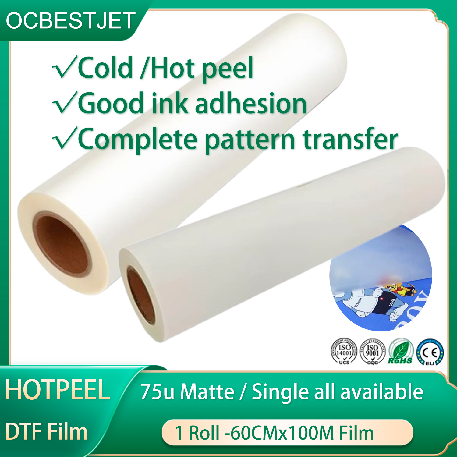 DTF Film Roll 60cm 100m DTF Tr - Dtf Hot Peel Film reseña y precio