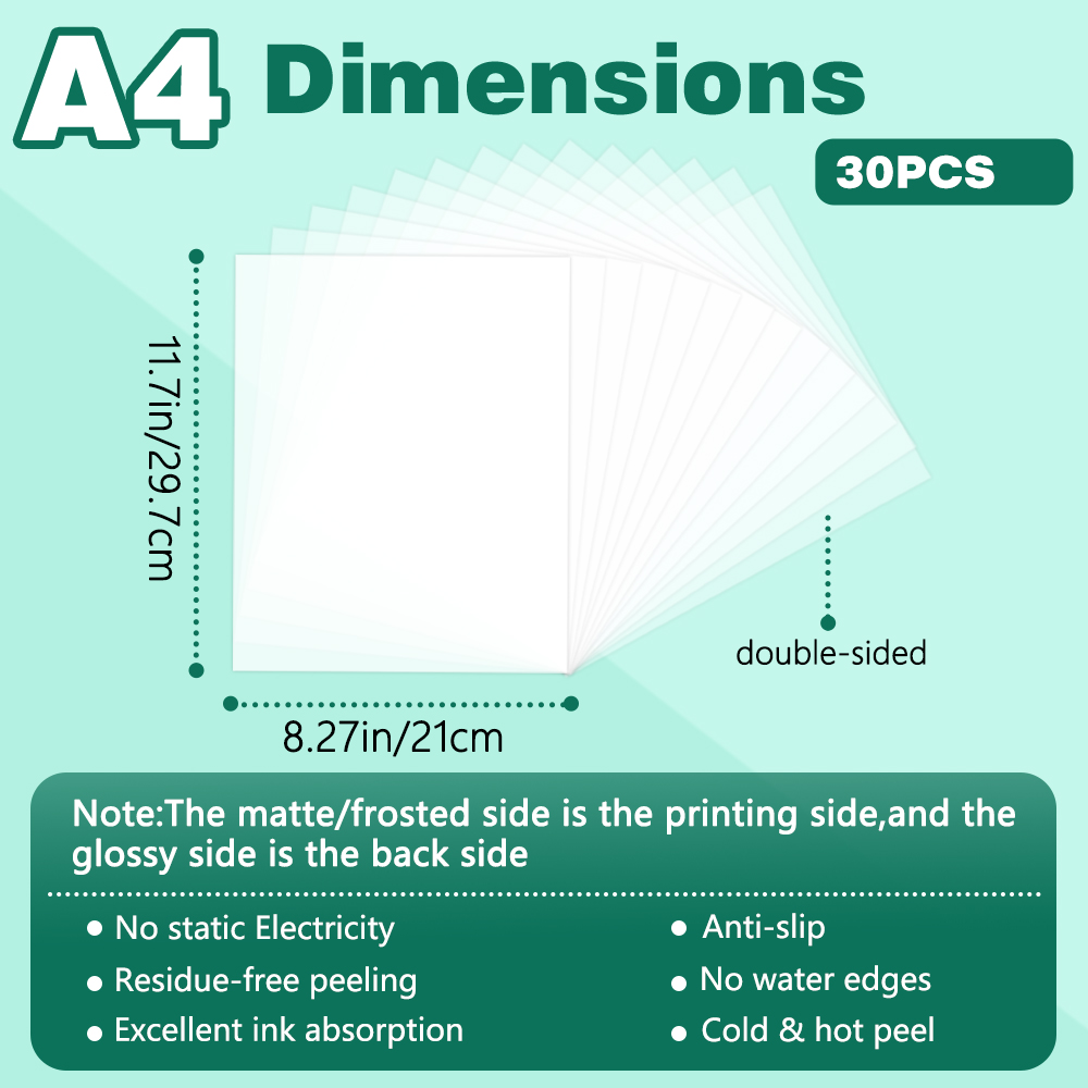 30 Sheets of Dtf Transfer Film - Dtf Hot Peel Film reseña y precio