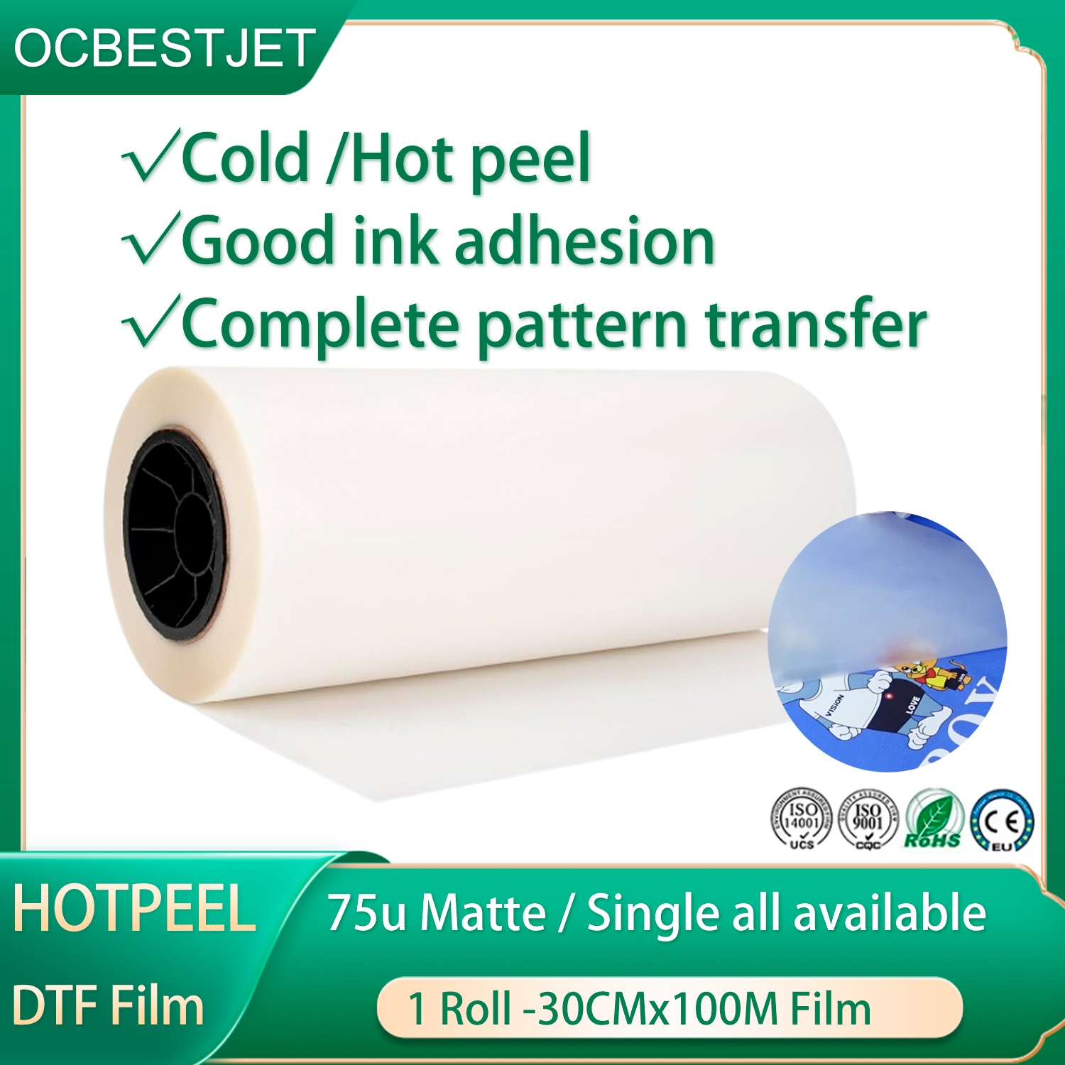 DTF Film Roll 30cm 100m DTF Ho - Dtf Hot Peel Film reseña y precio
