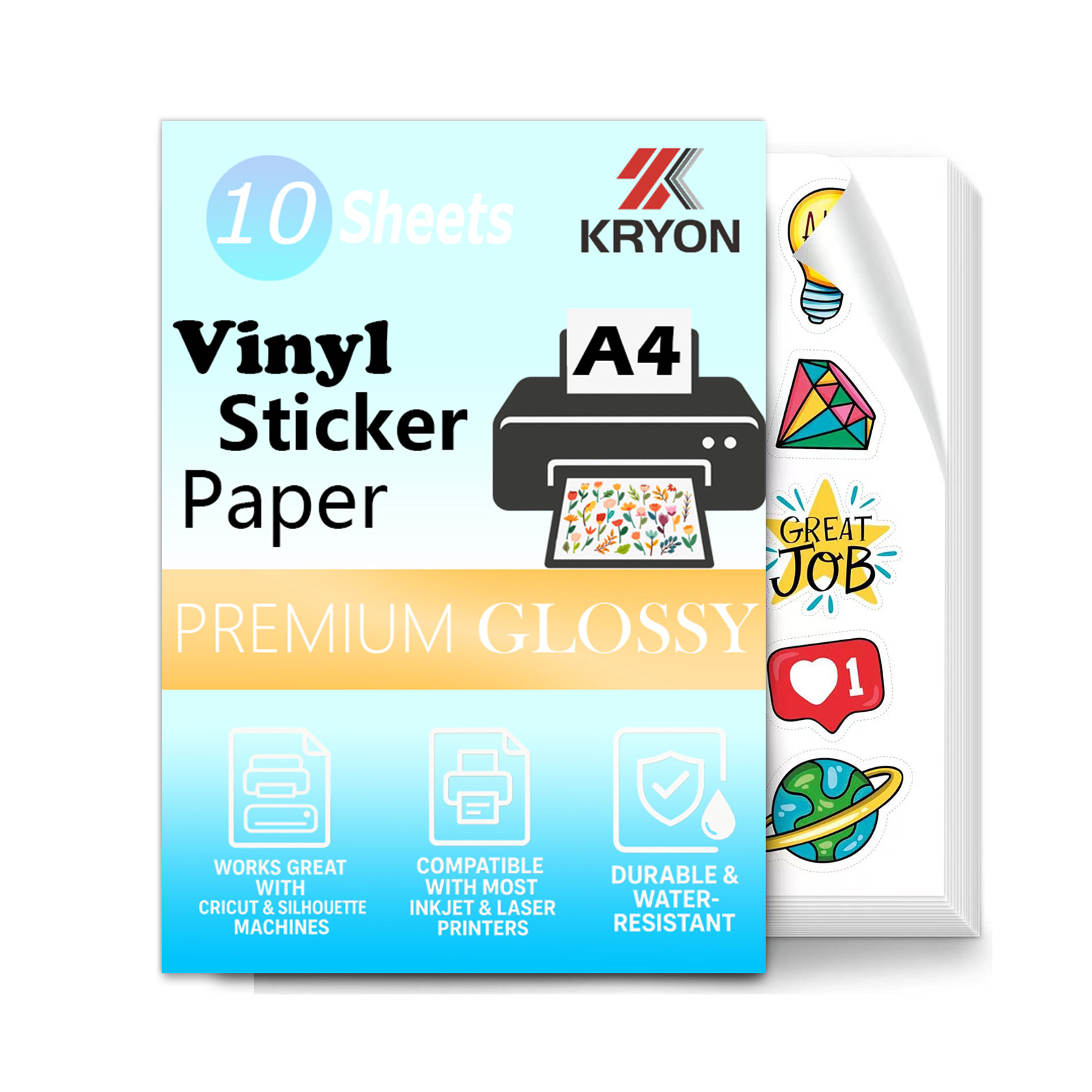 10 Sheets A4 Glossy Waterproof - Commercial Vinyl Printing reseña y precio