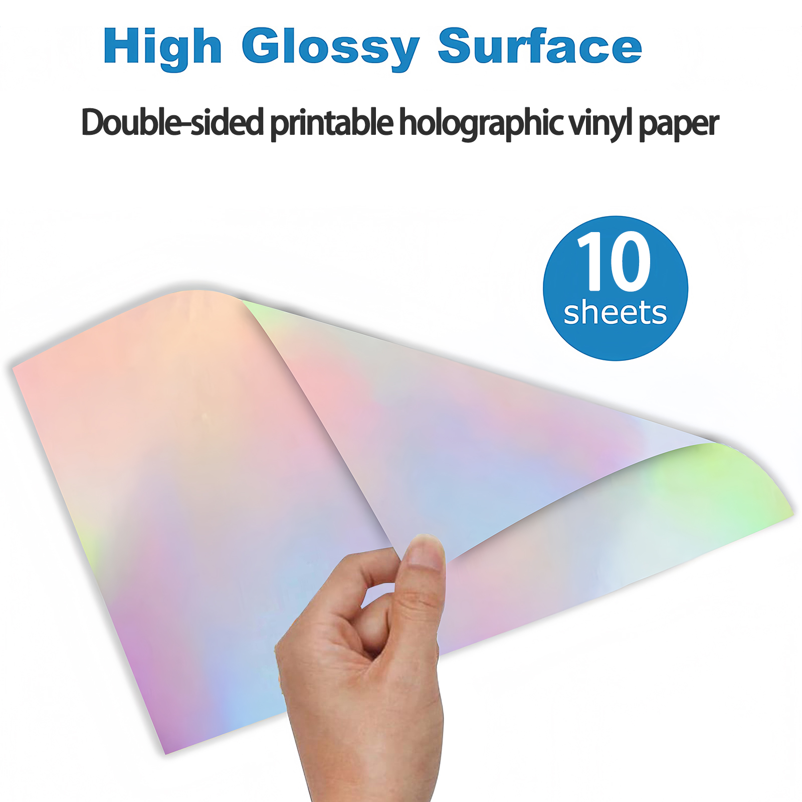 A4 Size 10 Sheets Rainbow Holo - Commercial Vinyl Printing reseña y precio